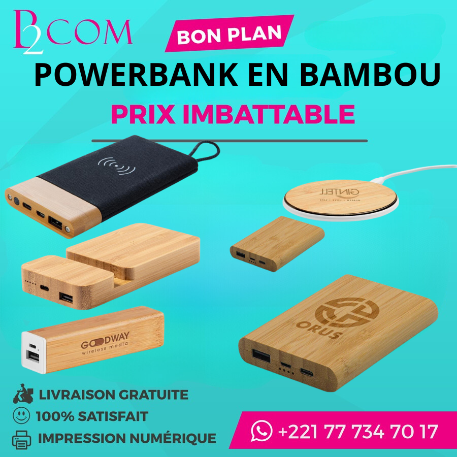 Powerbank en Bambou